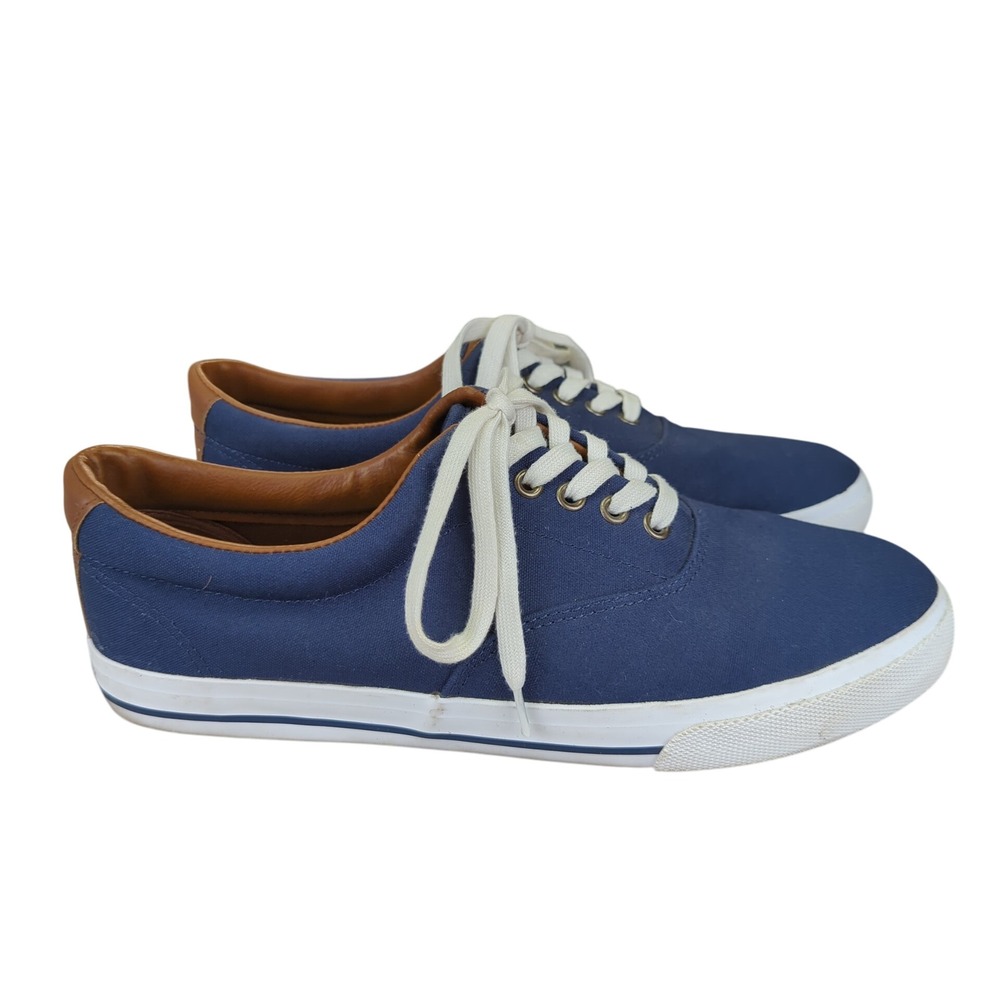 Thom McAn‎ Mens Blue Canvas Sneakers Casual Shoes Size 10